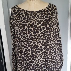 Leopard long sleeve sweater blouse